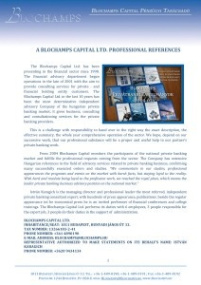 A Blochamps Capital LTD. professional references