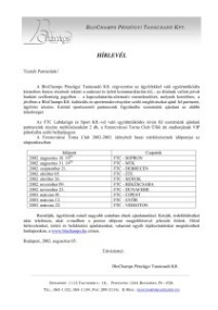Blochamps szakmai hírlevél