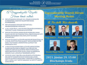 2021 Nyár Vagyonkezelői Vezetői Fórum Ülés Meeting Memo