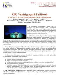 XIX. Vezérigazgató Találkozó